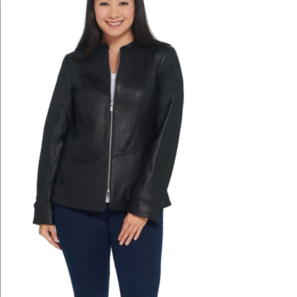 Studio by Denim & Co. Faux Leather Zip Front
